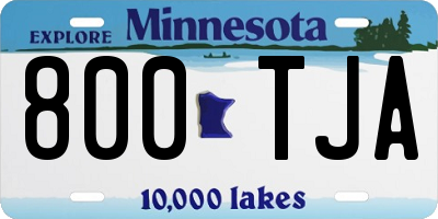 MN license plate 800TJA