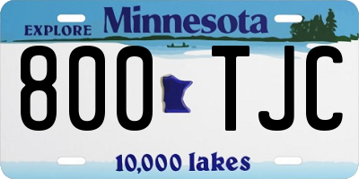 MN license plate 800TJC
