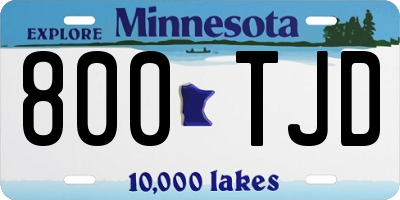 MN license plate 800TJD