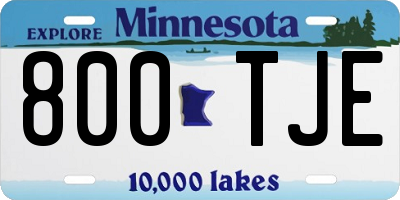 MN license plate 800TJE