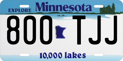 MN license plate 800TJJ