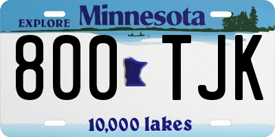 MN license plate 800TJK