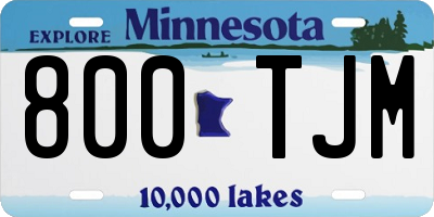 MN license plate 800TJM