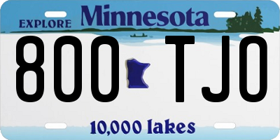 MN license plate 800TJO