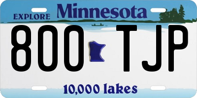 MN license plate 800TJP