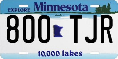MN license plate 800TJR