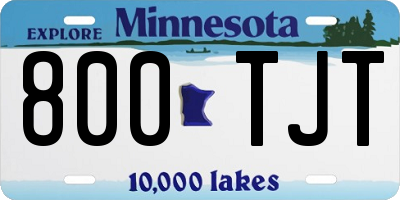 MN license plate 800TJT