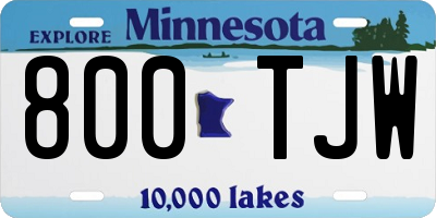 MN license plate 800TJW