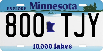 MN license plate 800TJY