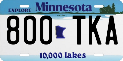 MN license plate 800TKA