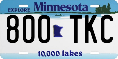 MN license plate 800TKC