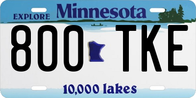 MN license plate 800TKE