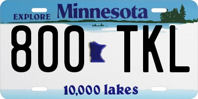 MN license plate 800TKL