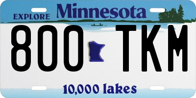 MN license plate 800TKM