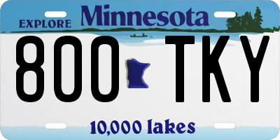 MN license plate 800TKY
