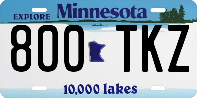 MN license plate 800TKZ