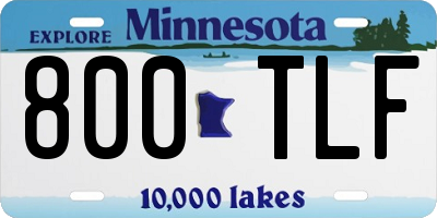 MN license plate 800TLF
