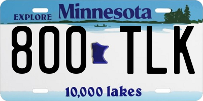 MN license plate 800TLK