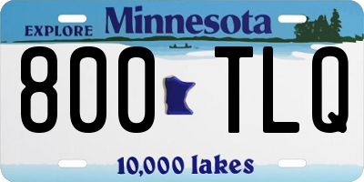 MN license plate 800TLQ