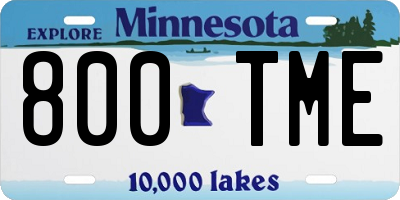MN license plate 800TME