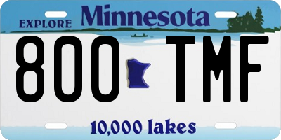MN license plate 800TMF