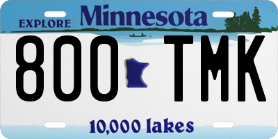 MN license plate 800TMK