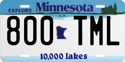 MN license plate 800TML