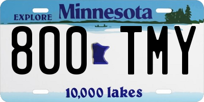 MN license plate 800TMY