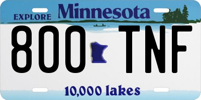 MN license plate 800TNF