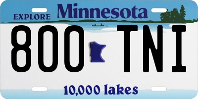 MN license plate 800TNI