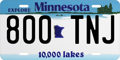 MN license plate 800TNJ