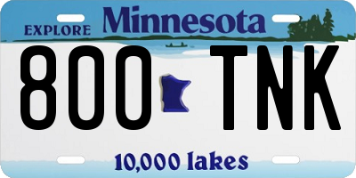 MN license plate 800TNK