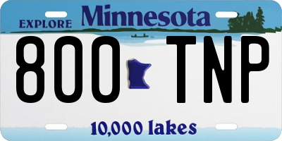 MN license plate 800TNP