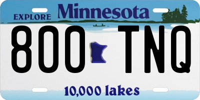 MN license plate 800TNQ