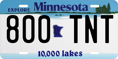 MN license plate 800TNT