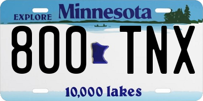 MN license plate 800TNX