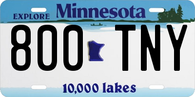 MN license plate 800TNY