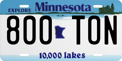 MN license plate 800TON