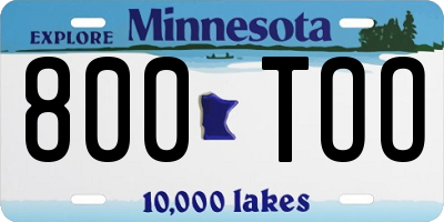MN license plate 800TOO