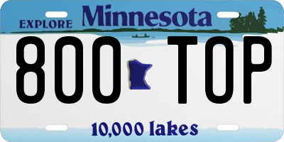 MN license plate 800TOP