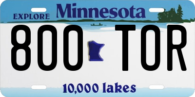 MN license plate 800TOR