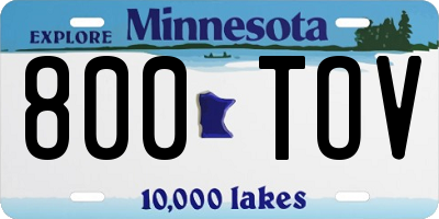 MN license plate 800TOV