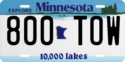 MN license plate 800TOW