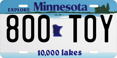 MN license plate 800TOY