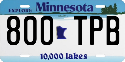 MN license plate 800TPB