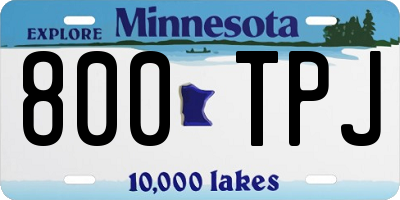 MN license plate 800TPJ