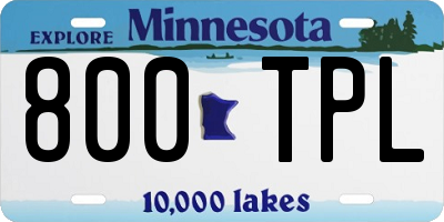 MN license plate 800TPL
