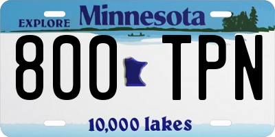 MN license plate 800TPN