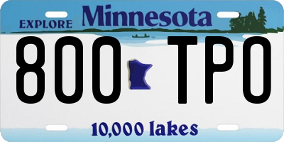 MN license plate 800TPO