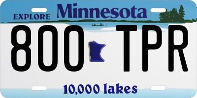 MN license plate 800TPR